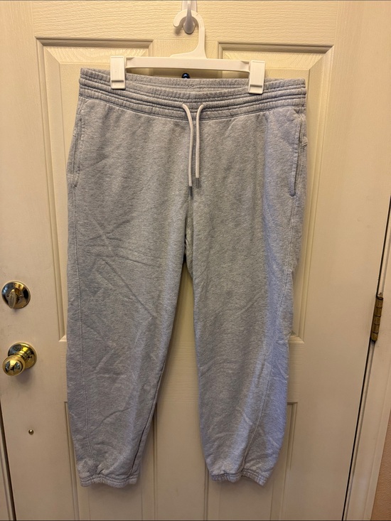 aerie Pants - Aerie Light Gray Fleece Jogger Pants - Casual Drawstring Sweatpants